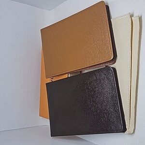 Louis vuitton card case vintage (buff outside to look new) bundle for two